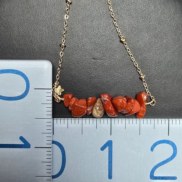 2/$15 January Red Stone Chip Necklace With Star Charm (NWOT) - Picture 5 of 5